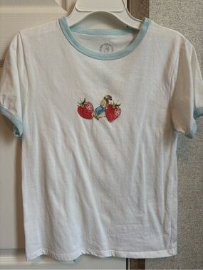 Peter Rabbit White Short Sleeve fitted Tee with Light Blue Trim